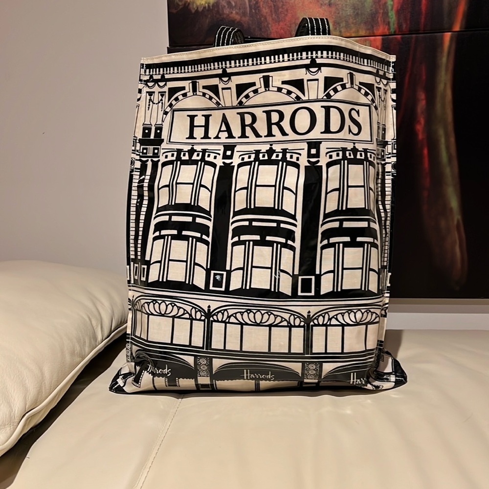 Harrods of London shopping bag.